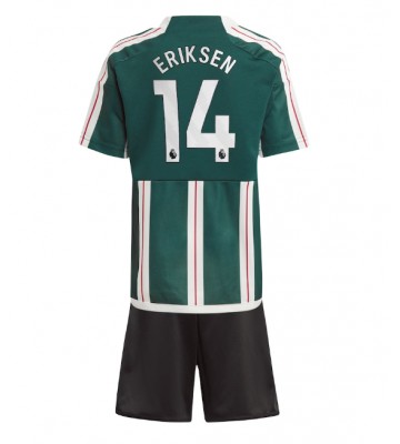 Manchester United Christian Eriksen #14 Replica Away Stadium Kit for Kids 2023-24 Short Sleeve (+ pants)